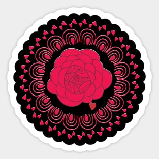 Love Rose Mandala Sticker